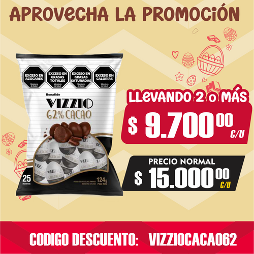 BONAFIDE BOLSA HUEVO VIZZIO CACO 62% x 124 GR